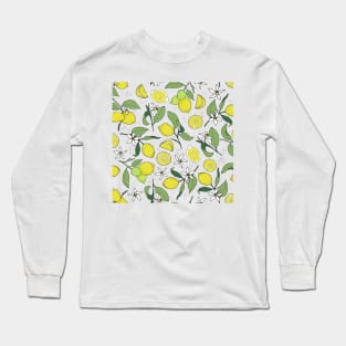 lemons on white Long Sleeve T-Shirt